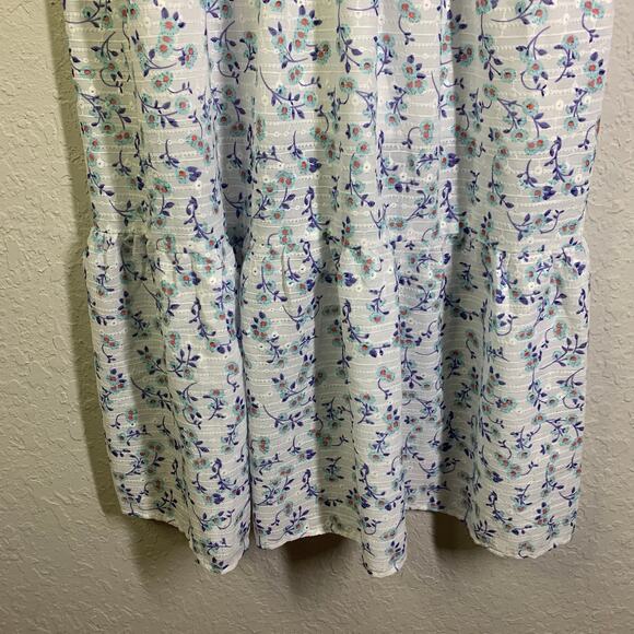 HELLO MOLLY Dress 8 Flower Garden VNeck Keyhole Back Hidden Zipper Ruched Sleeve - Picture 7 of 16